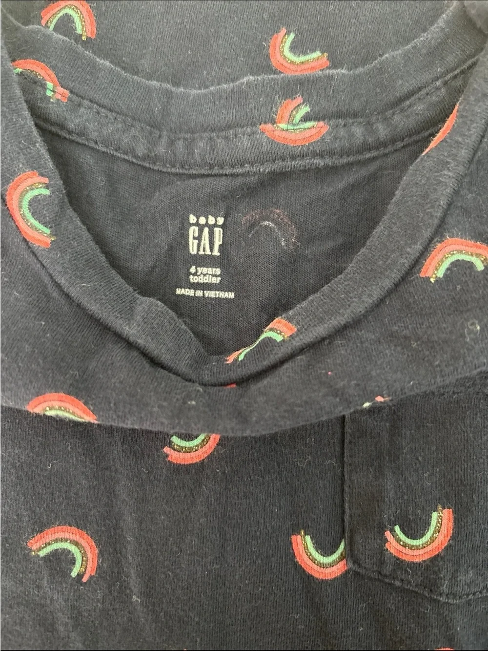 Baby GAP Skater Navy Rainbow Print Dress
